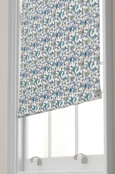 Hathi Embroidery Blind - Cobalt - by Clarke & Clarke. Click for more details and a description.