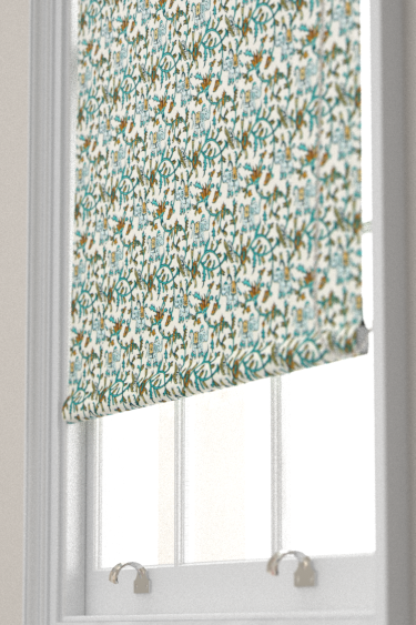 Hathi Embroidery Blind - Teal - by Clarke & Clarke. Click for more details and a description.