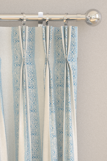 Kalamkari Curtains - Cobalt - by Clarke & Clarke. Click for more details and a description.