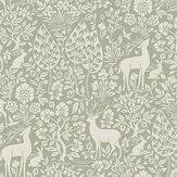 Deer Woods Wallpaper - Sage - by Albany