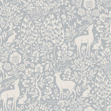 Deer Woods Wallpaper - Blue - by Albany