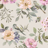 The Bird Garden Wallpaper - Beige and Multi - by Albany