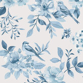 The Bird Garden Wallpaper - Blue - by Albany