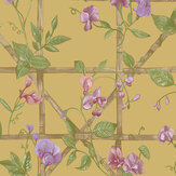 Trailing Floral Trellis Wallpaper - Ochre - by Albany