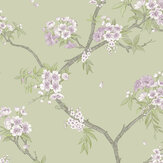 Cherry Blossom Wallpaper - Sage and Heather - by Albany