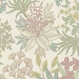 Full Bloom Wallpaper - Cream and Pink metallic - by Albany