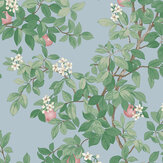 Orange Tree Wallpaper - Sky Blue - by Albany