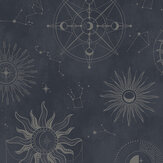 Cosmic Wallpaper - Navy metallic - by Albany