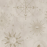 Cosmic Wallpaper - Cream metallic - by Albany