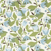 Dancing Daisies Fabric - Cornflower - by Scion