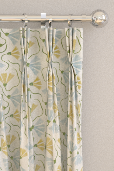 Fringed Poppy Curtains - Honey / Cornflower - by Scion. Click for more details and a description.
