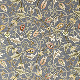 Scrolling Tulip Fabric - Slate / Apricot - by Morris