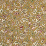 Scrolling Tulip Fabric - Gold - by Morris