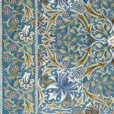 Walthamstow Fabric - Teal / Ochre - by Morris