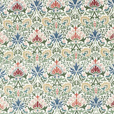 Meda Iris Fabric - Rose / Thyme - by Morris
