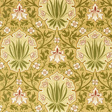 Iris & Rose Fabric - Gold - by Morris