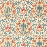 Tissu Iris & Rose - Indigo / cramoisi - Morris