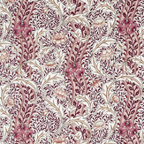 Wild Tulip & Vine Fabric - Linen / Plum - by Morris