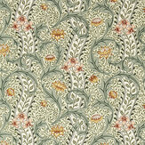 Wild Tulip & Vine Fabric - Bayleaf / Ochre - by Morris