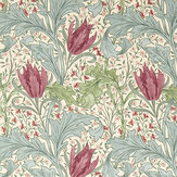 Tissu Lent Lily - Prune / laurier - Morris