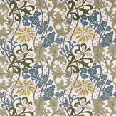 Cornflower Embroidery Fabric - Lemon / Nettle - by Morris