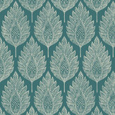 Flame Leaf Wallpaper - Teal - by Graham & Brown. Click for more details and a description.