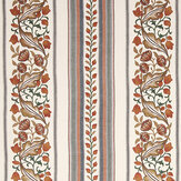 Bluebell & Peony Embroidery Fabric - Russet / Forest - by Morris