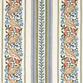 Bluebell & Peony Embroidery Fabric - Rose / Woad - by Morris