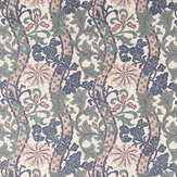 Cornflower Embroidery Fabric - Indigo / Plum - by Morris