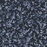 Papier peint Archivist’s Leaf - Bleu marine - Graham & Brown