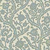 Letti Wallpaper - Mid Blue - by Josephine Munsey