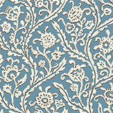 Letti Wallpaper - Cyan - by Josephine Munsey