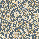 Letti Wallpaper - Navy and Mustard - by Josephine Munsey