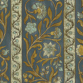 Potter Stripe Wallpaper - Blue and Olive - by Josephine Munsey