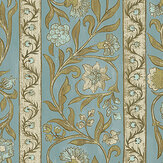 Potter Stripe Wallpaper - Bright Blue - by Josephine Munsey
