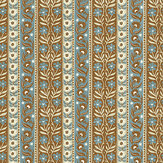 Arber Stripe Wallpaper - Brown and Blue - by Josephine Munsey