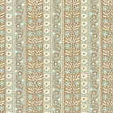 Arber Stripe Wallpaper - Stone and Aqua - by Josephine Munsey