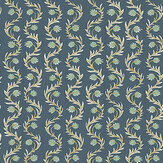 Rubia Wallpaper - Navy - by Josephine Munsey