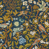 Noise Nextdoor Wallpaper - Blue and Olive - by Josephine Munsey