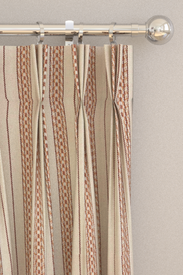 Elm Stripe Curtains - Apricot / Linen - by Morris. Click for more details and a description.