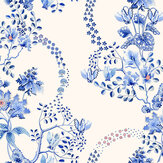 Road Floral Wallpaper - Blue & White - by Cath Kidston 