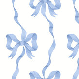 Ribbon Bow Wallpaper - Blue - by Cath Kidston 