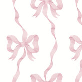 Ribbon Bow Wallpaper - Pink - by Cath Kidston 