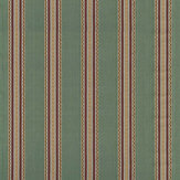 Pimlico Stripe Fabric - Teal / Mulberry - by Morris