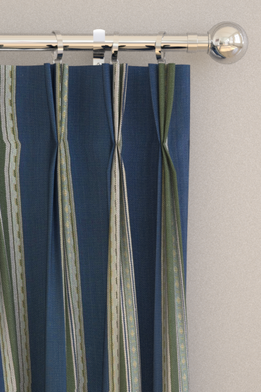 Rideaux Pimlico Stripe - Indigo / forêt - Morris. Cliquez pour en savoir plus et lire la description.