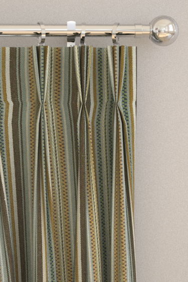 Woodford Stripe Curtains - Teal - by Morris. Click for more details and a description.