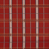Hanover Check Fabric - Madder   - by Morris