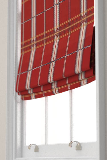 Hanover Check Blind - Madder   - by Morris. Click for more details and a description.