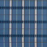 Hanover Check Fabric - Indigo   - by Morris