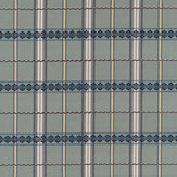 Hanover Check Fabric - Teal / Indigo - by Morris